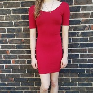 Forever 21 Scoop Back Red Bodycon Dress